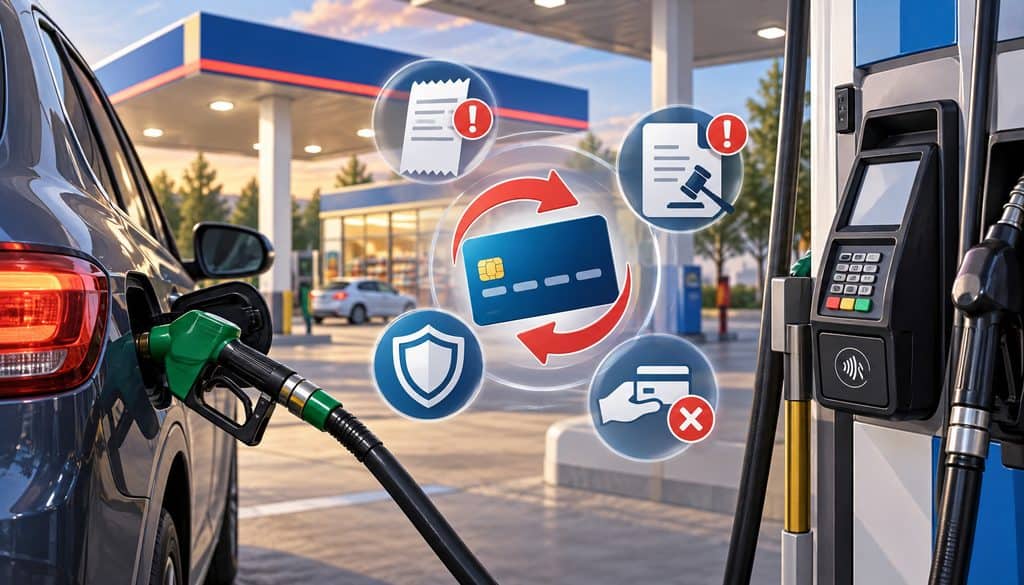 Fuel pump payment chargeback dispute illustration